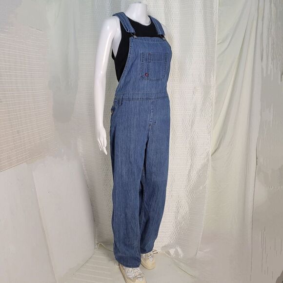 Dickies Relaxed Fit Bib Overalls Denim Carpenter Women’s Tag Size L - Picture 5 of 12